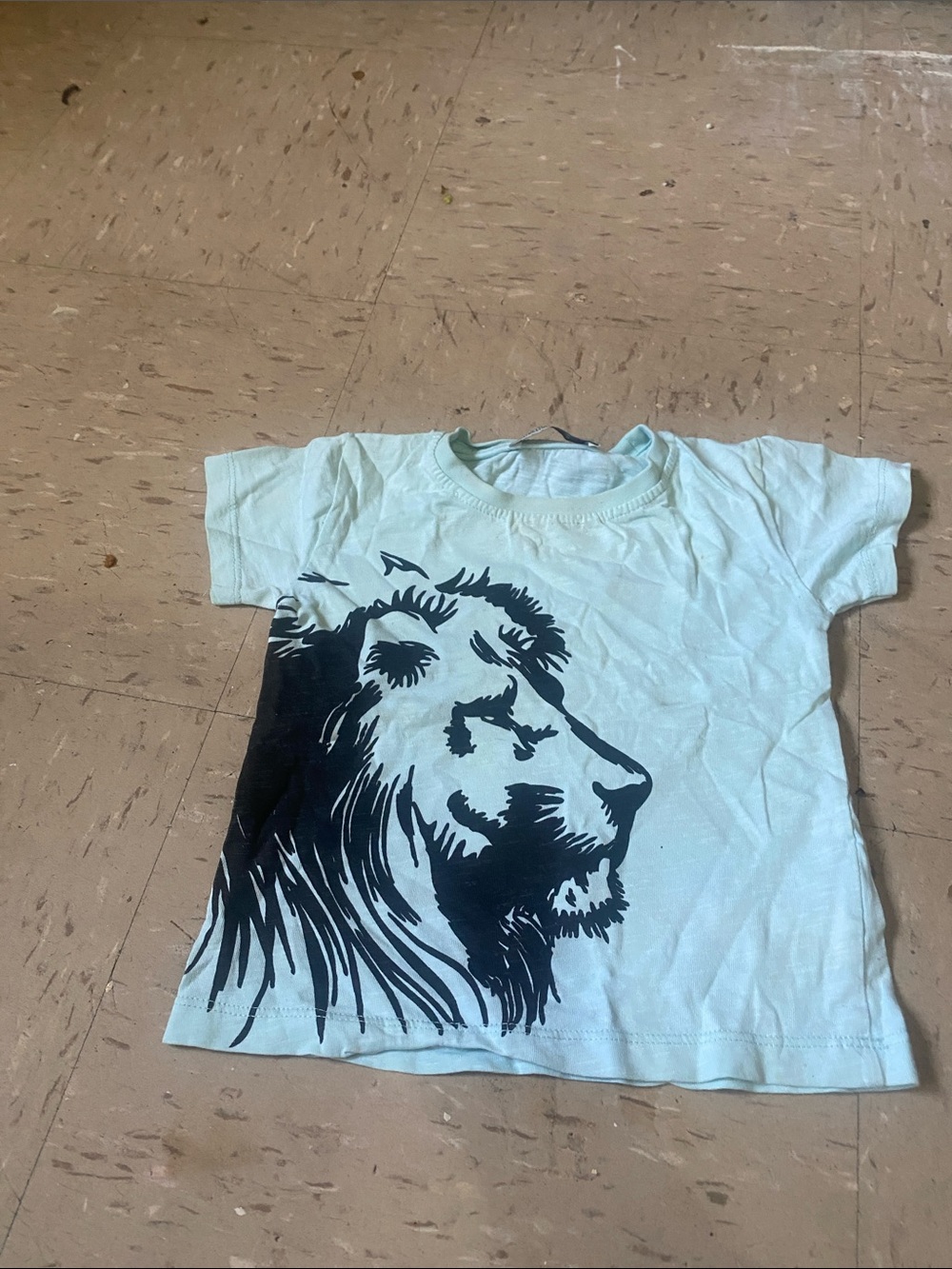 Kids Light Blue Lion Graphic Tee - Brand: